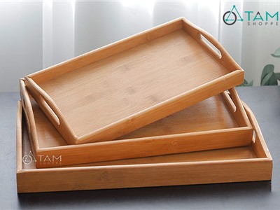 Khay gỗ đựng trà gỗ tre cao cấp số 13